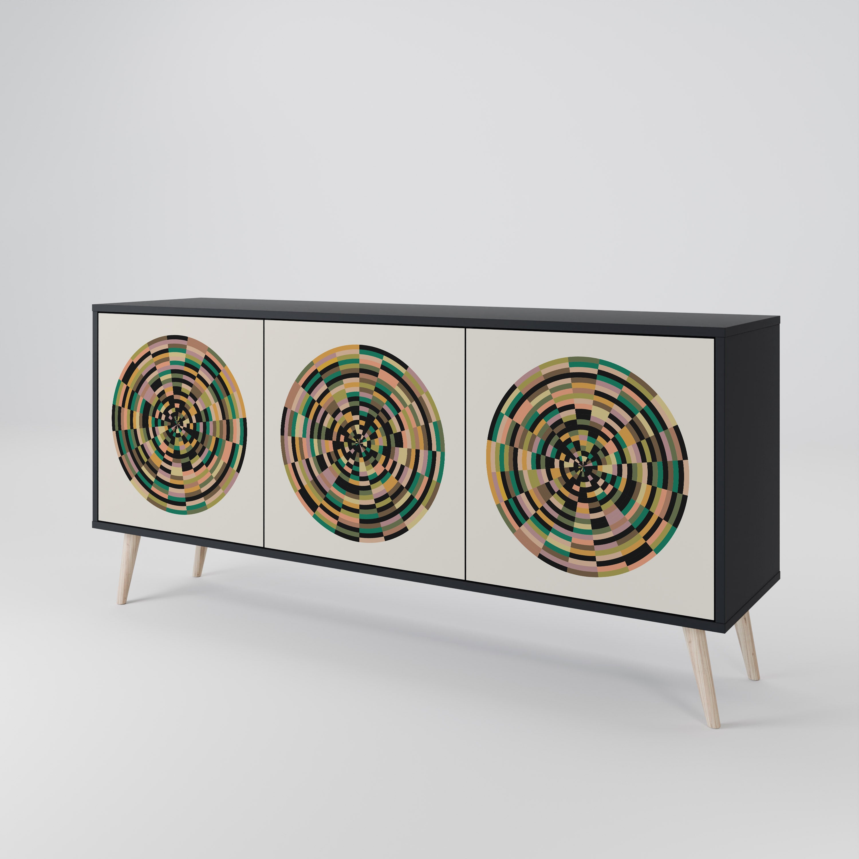 GREEN CIRCLES 3-Door Sideboard