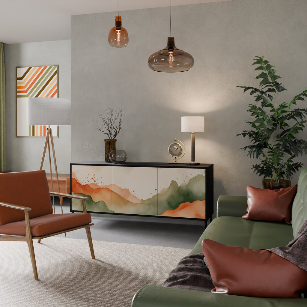 WATERCOLOUR PEAKS Třídveřová komoda