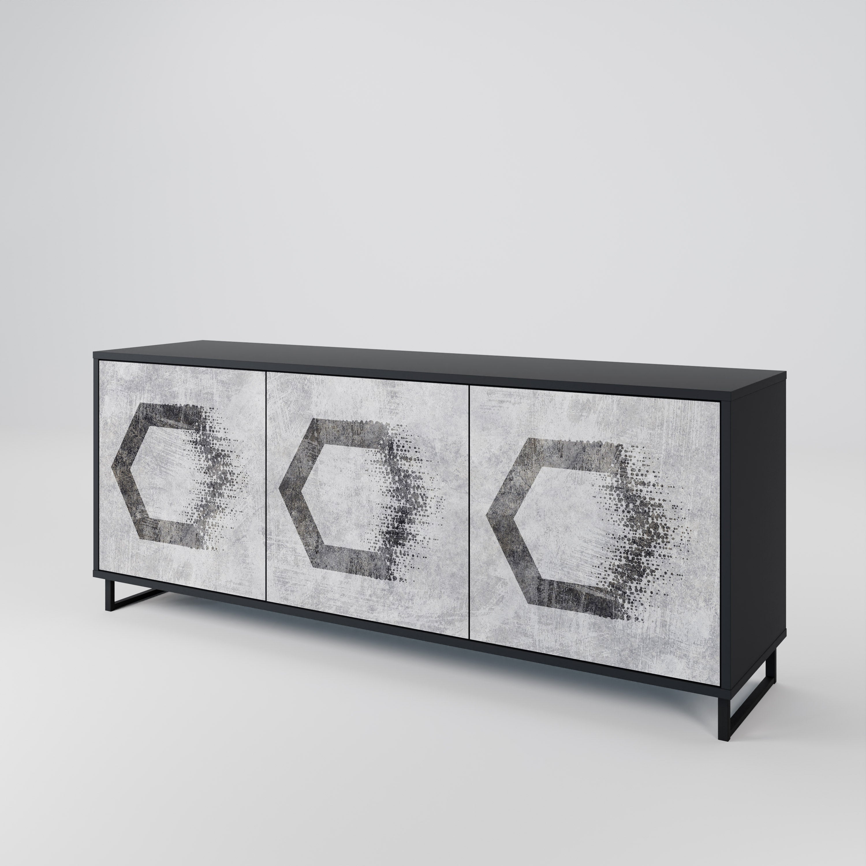 HEXAGONAL FIGURES 3-Door Sideboard