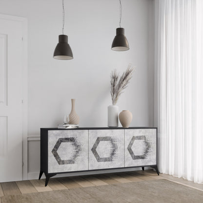 HEXAGONAL FIGURES Třídveřová komoda