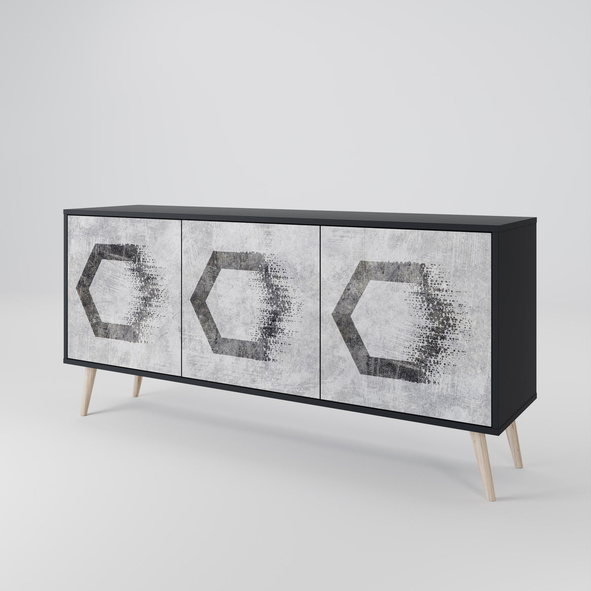 HEXAGONAL FIGURES Třídveřová komoda