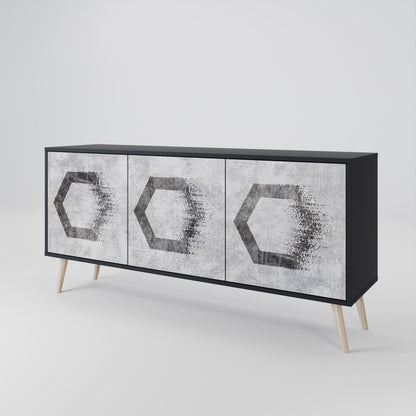 HEXAGONAL FIGURES Třídveřová komoda