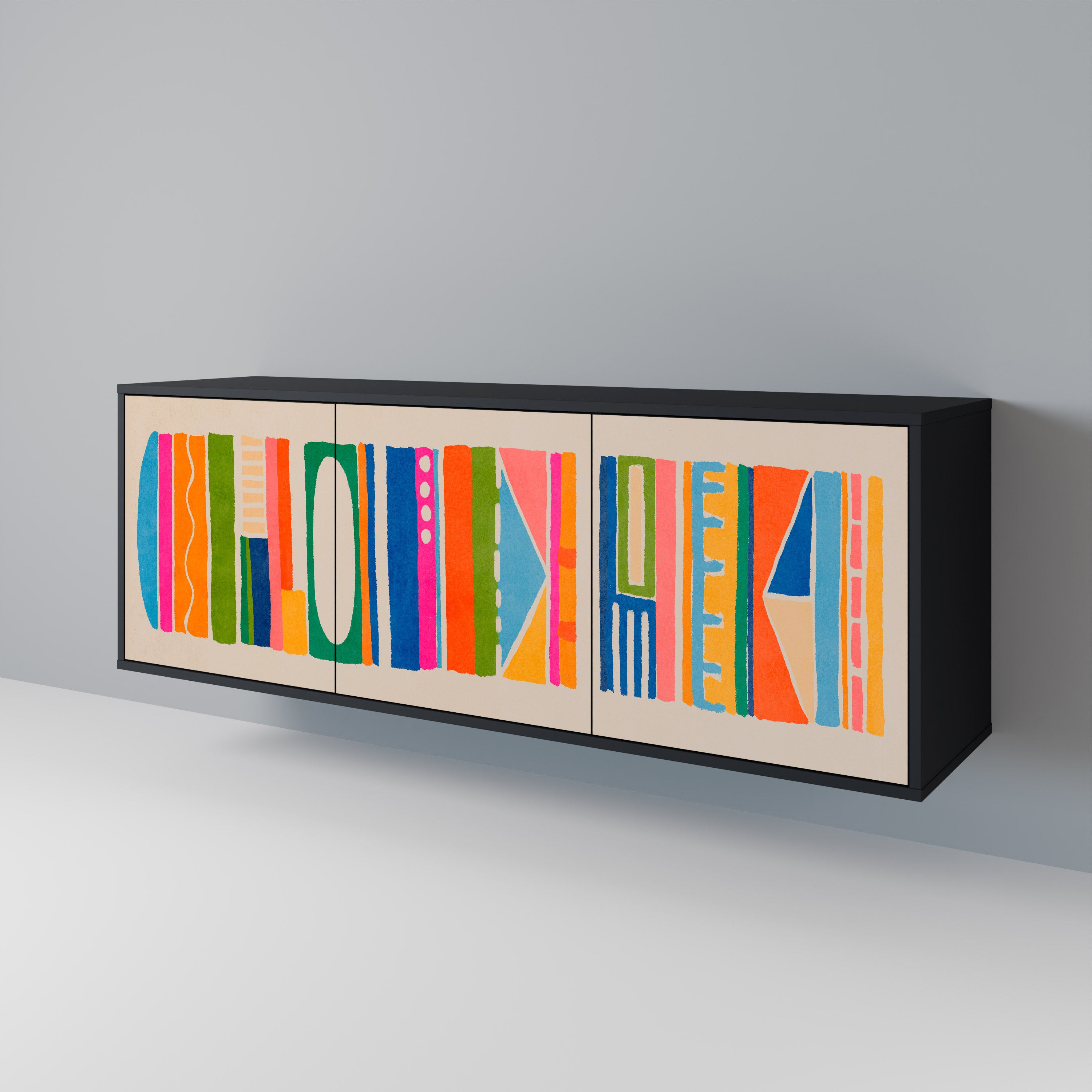 GEOMETRIC SHINE Třídveřová komoda