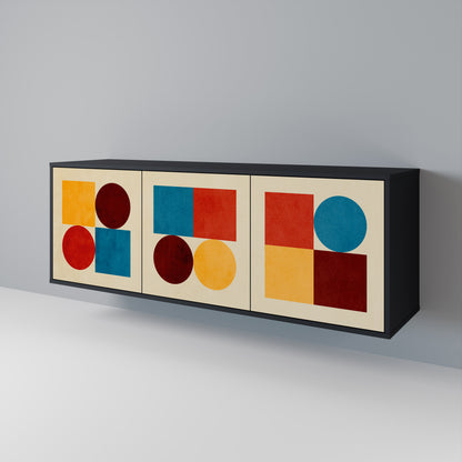 GEOMETRIC PUZZLE Třídveřová komoda