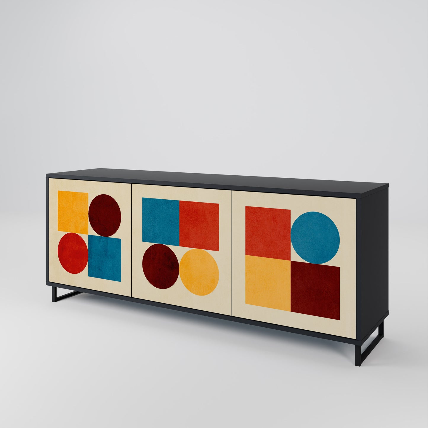 GEOMETRIC PUZZLE Třídveřová komoda