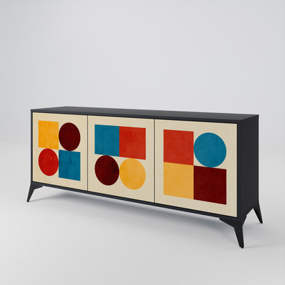 GEOMETRIC PUZZLE Třídveřová komoda