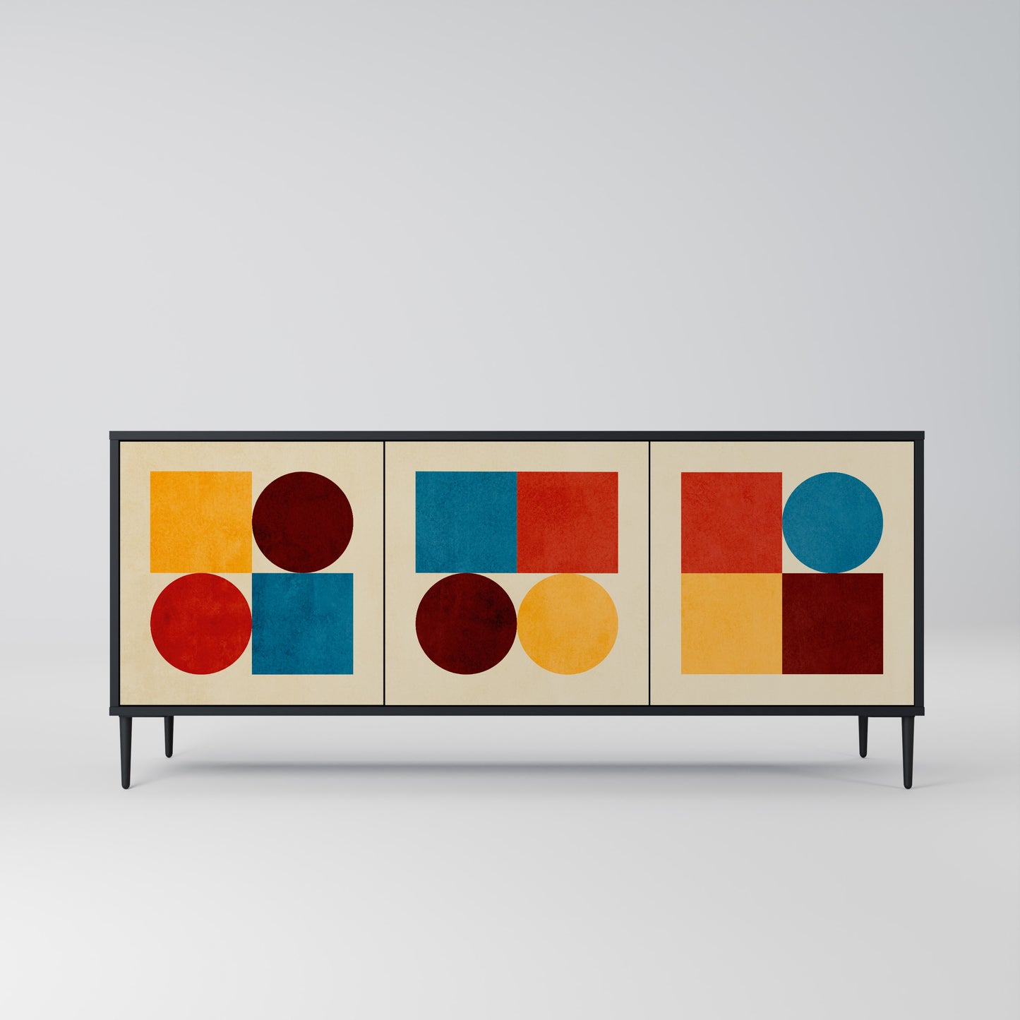 GEOMETRIC PUZZLE Třídveřová komoda