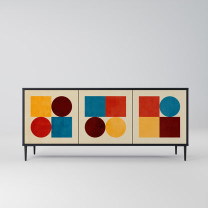 GEOMETRIC PUZZLE Třídveřová komoda
