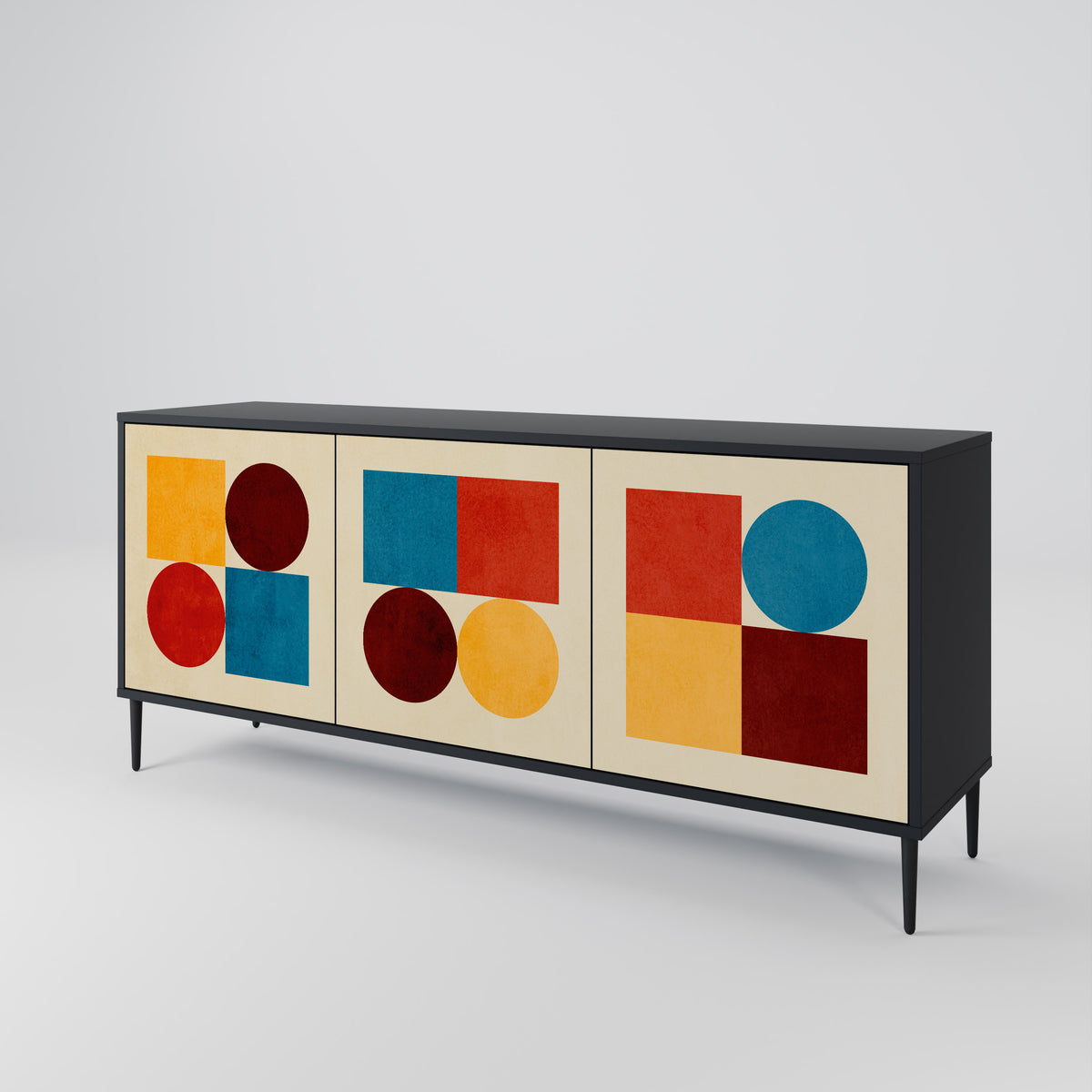 GEOMETRIC PUZZLE Třídveřová komoda