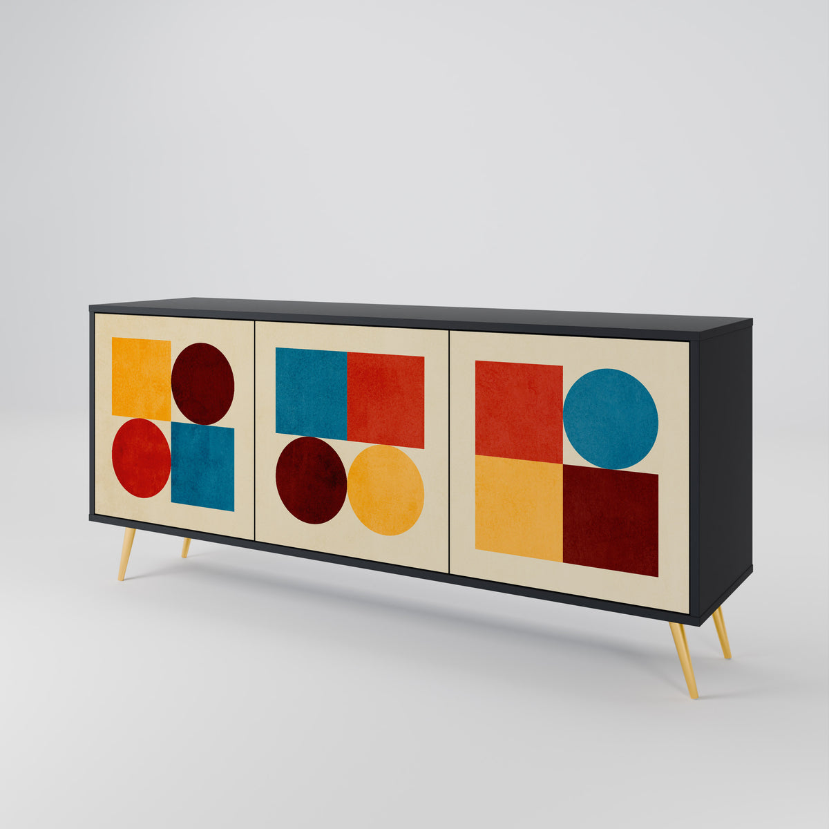GEOMETRIC PUZZLE Třídveřová komoda