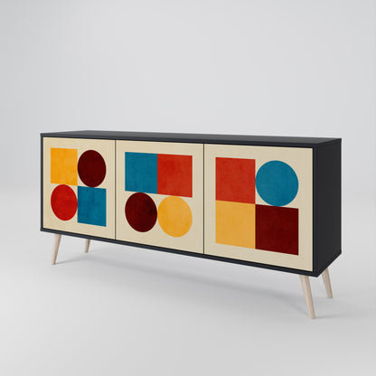 GEOMETRIC PUZZLE Třídveřová komoda