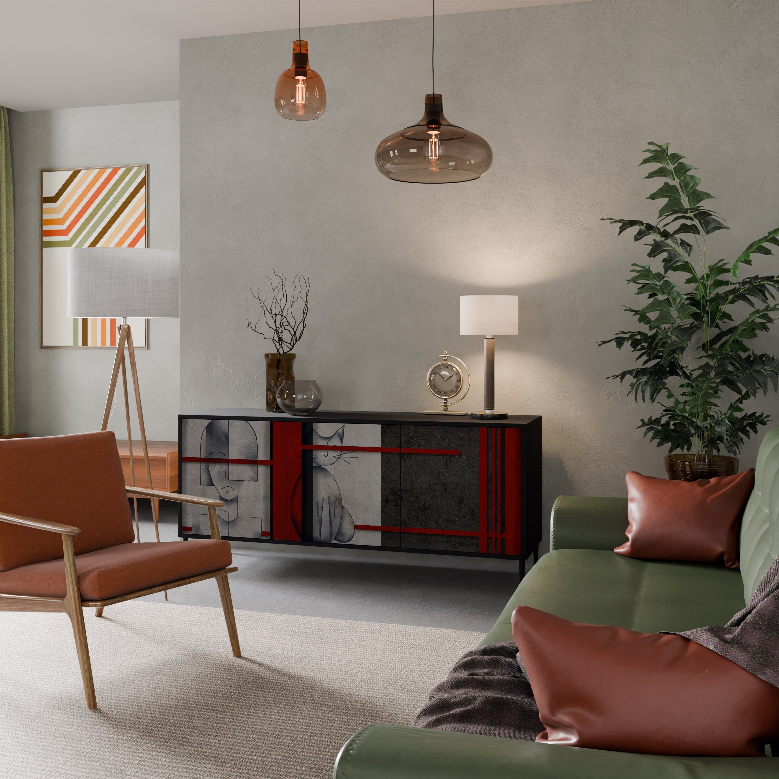 GRAY FIGURES Třídveřová komoda