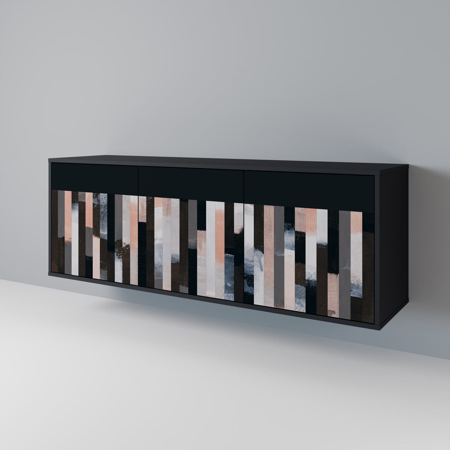 COLLAGE OF RECTANGLES Třídveřová komoda