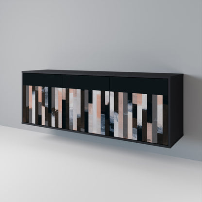 COLLAGE OF RECTANGLES Třídveřová komoda