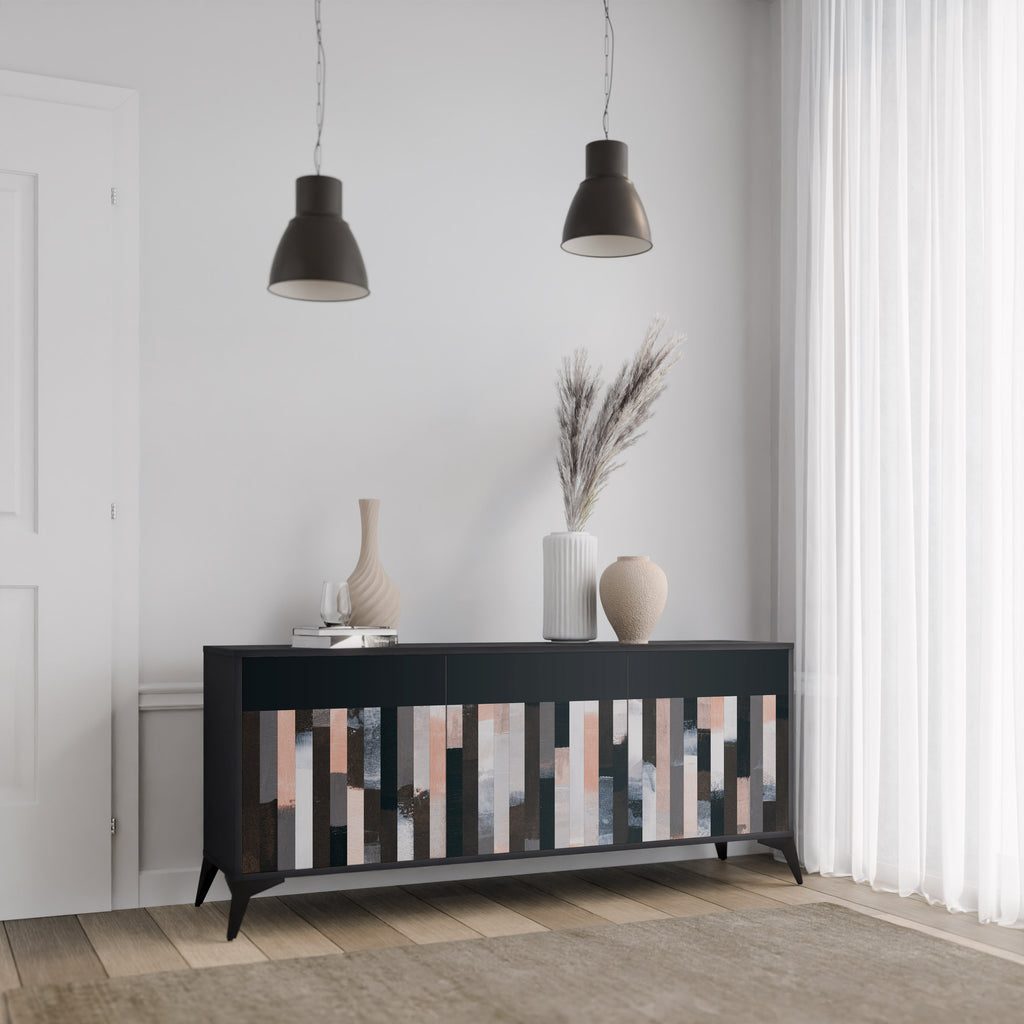 COLLAGE OF RECTANGLES 3-Door Sideboard