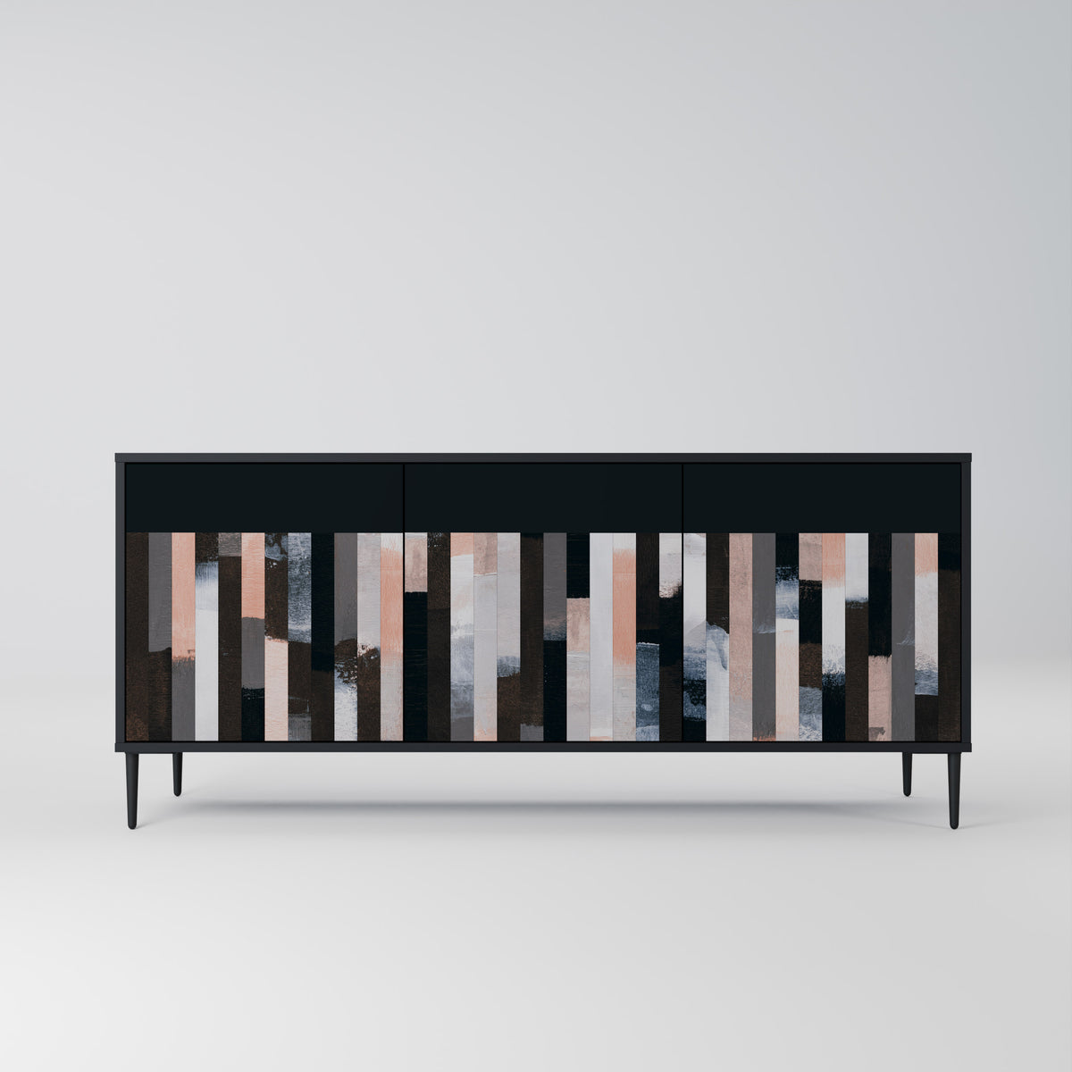 COLLAGE OF RECTANGLES Třídveřová komoda