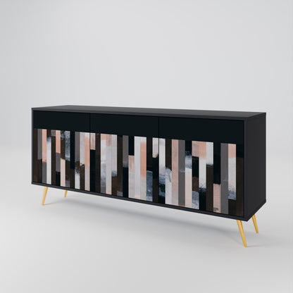 COLLAGE OF RECTANGLES Třídveřová komoda