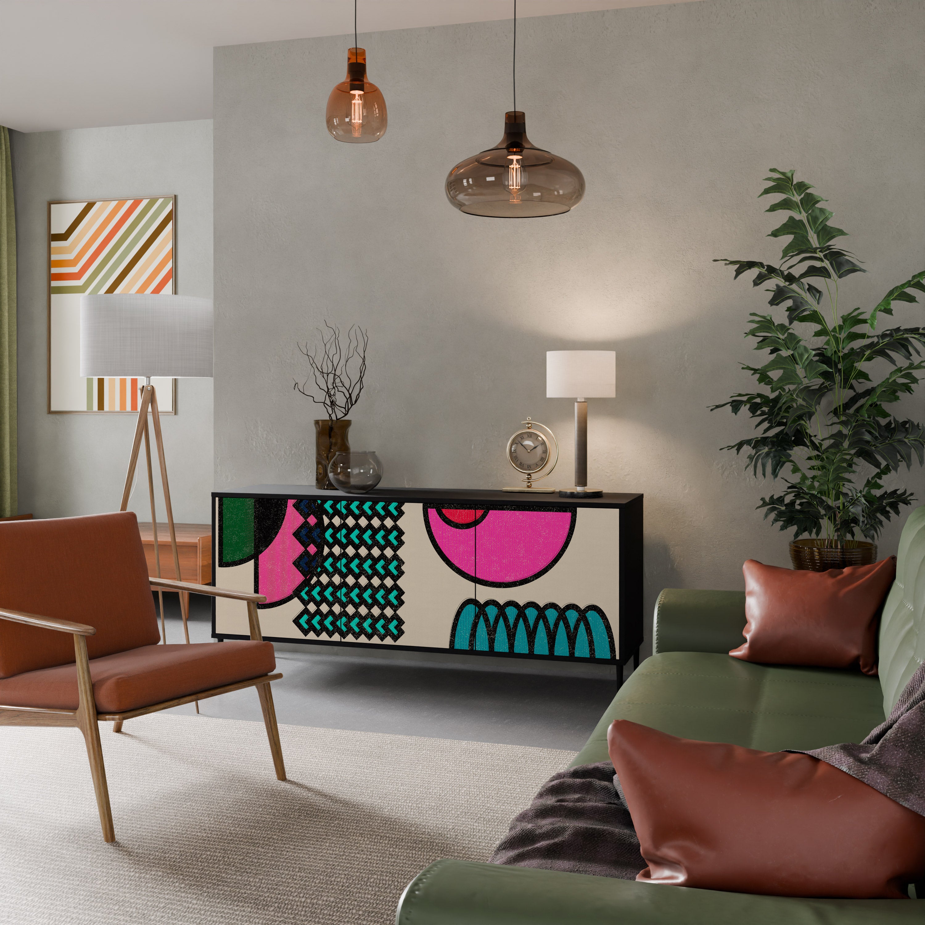 GEOMETRIC RHAPSODY Třídveřová komoda