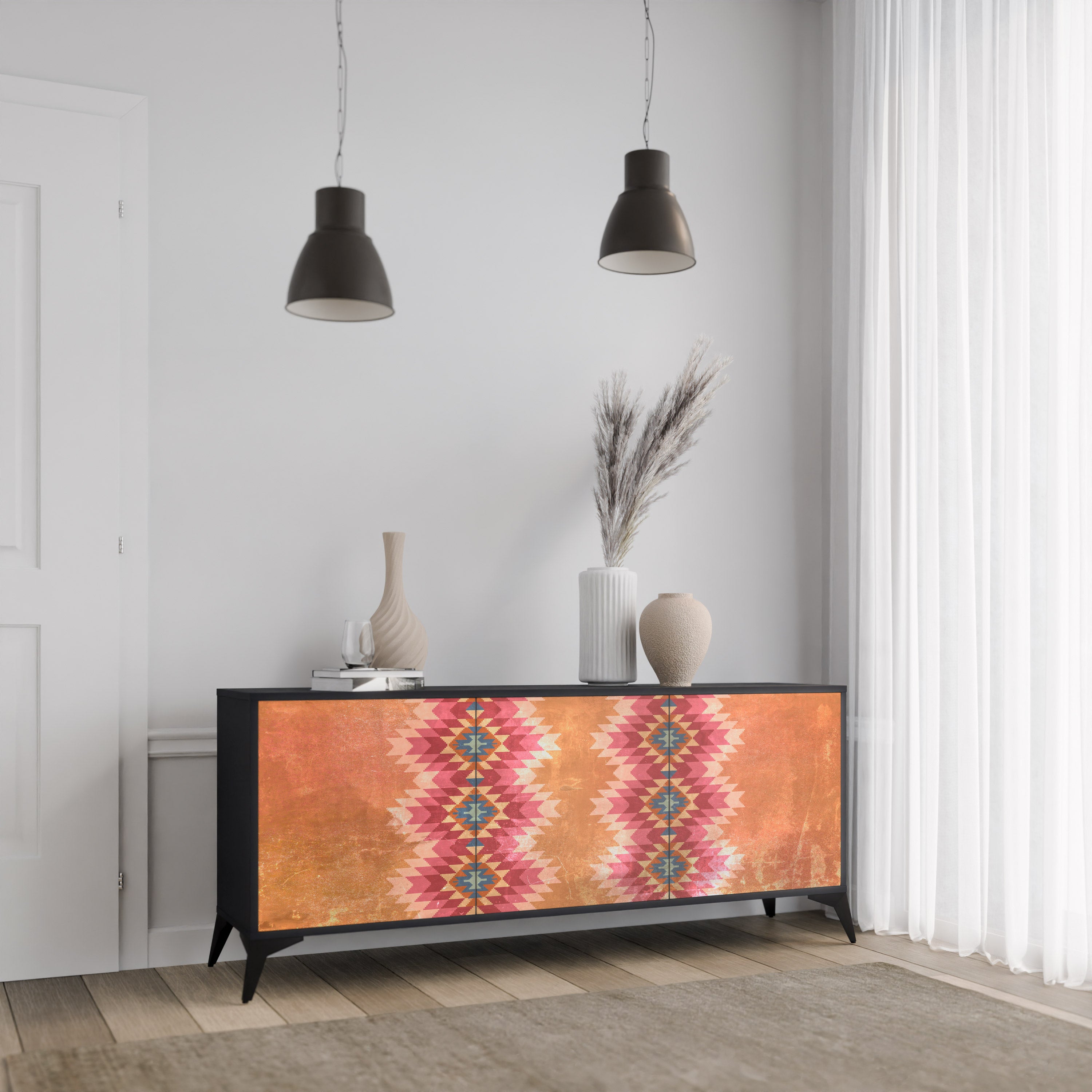 INDIAN FOLK 3-Door Sideboard