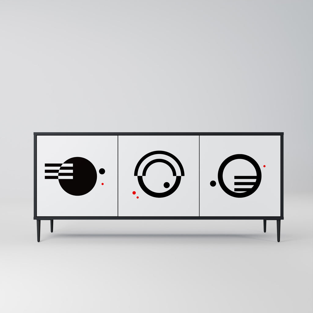 BLACK AND WHITE COMBINATION Třídveřová komoda