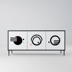 BLACK AND WHITE COMBINATION Třídveřová komoda