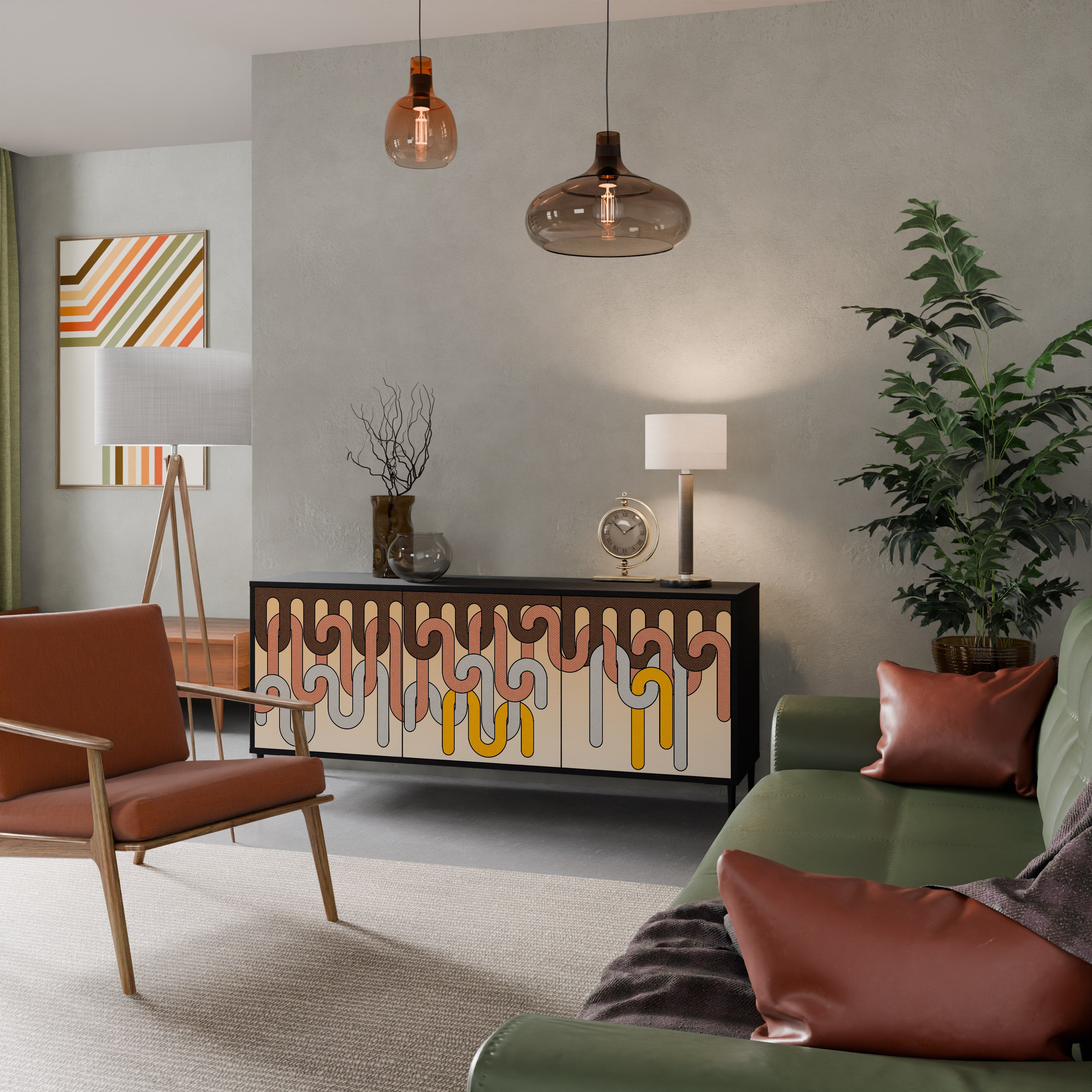 COLORFUL STRINGS 3-Door Sideboard