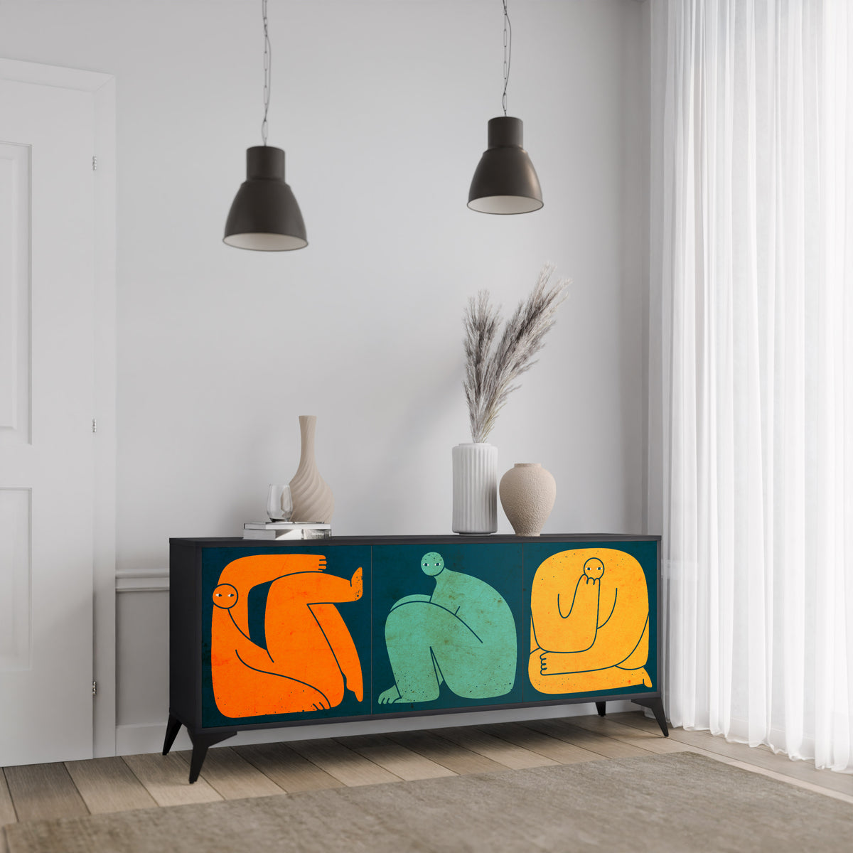 TOGETHER BUT SEPARATELY Třídveřová komoda