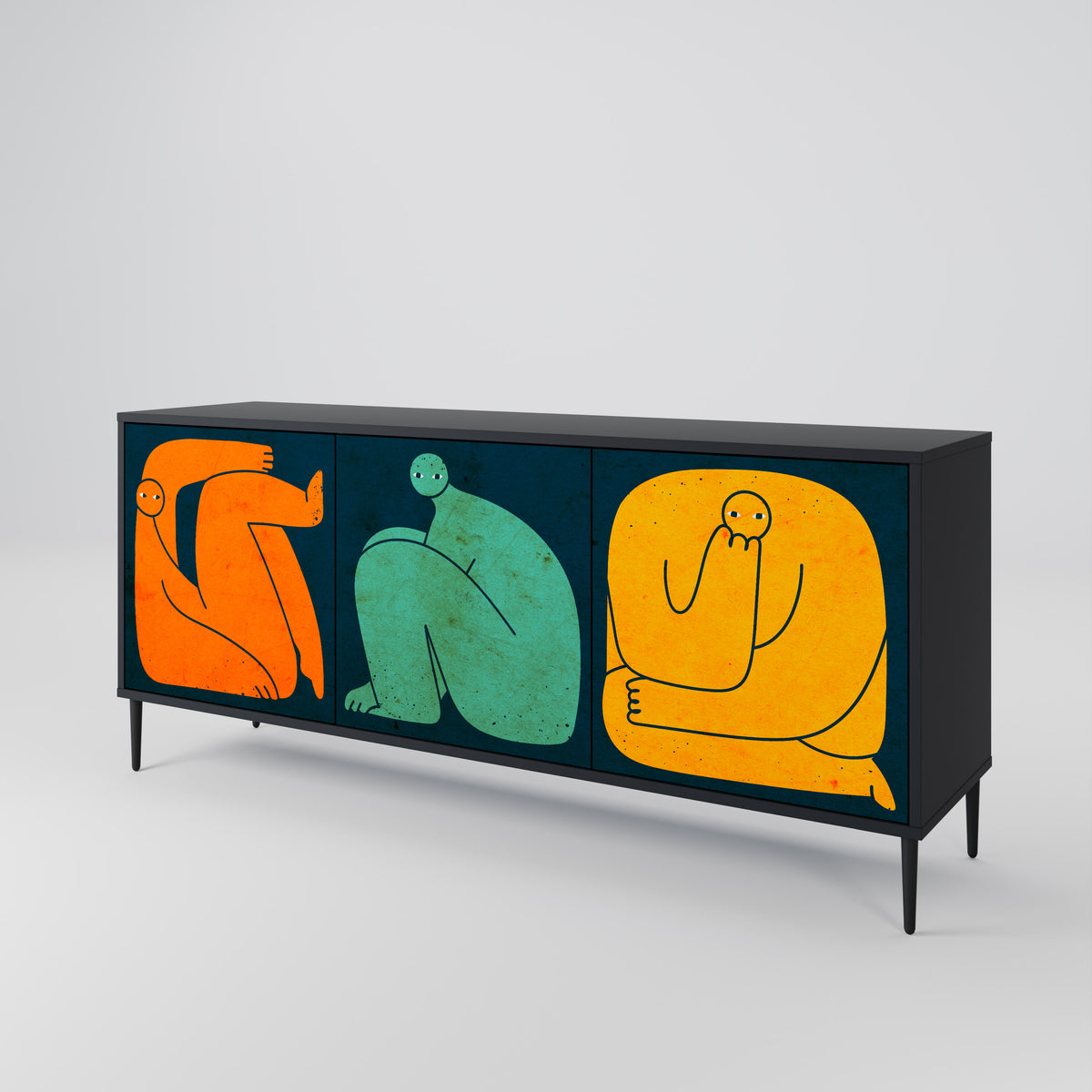 TOGETHER BUT SEPARATELY Třídveřová komoda