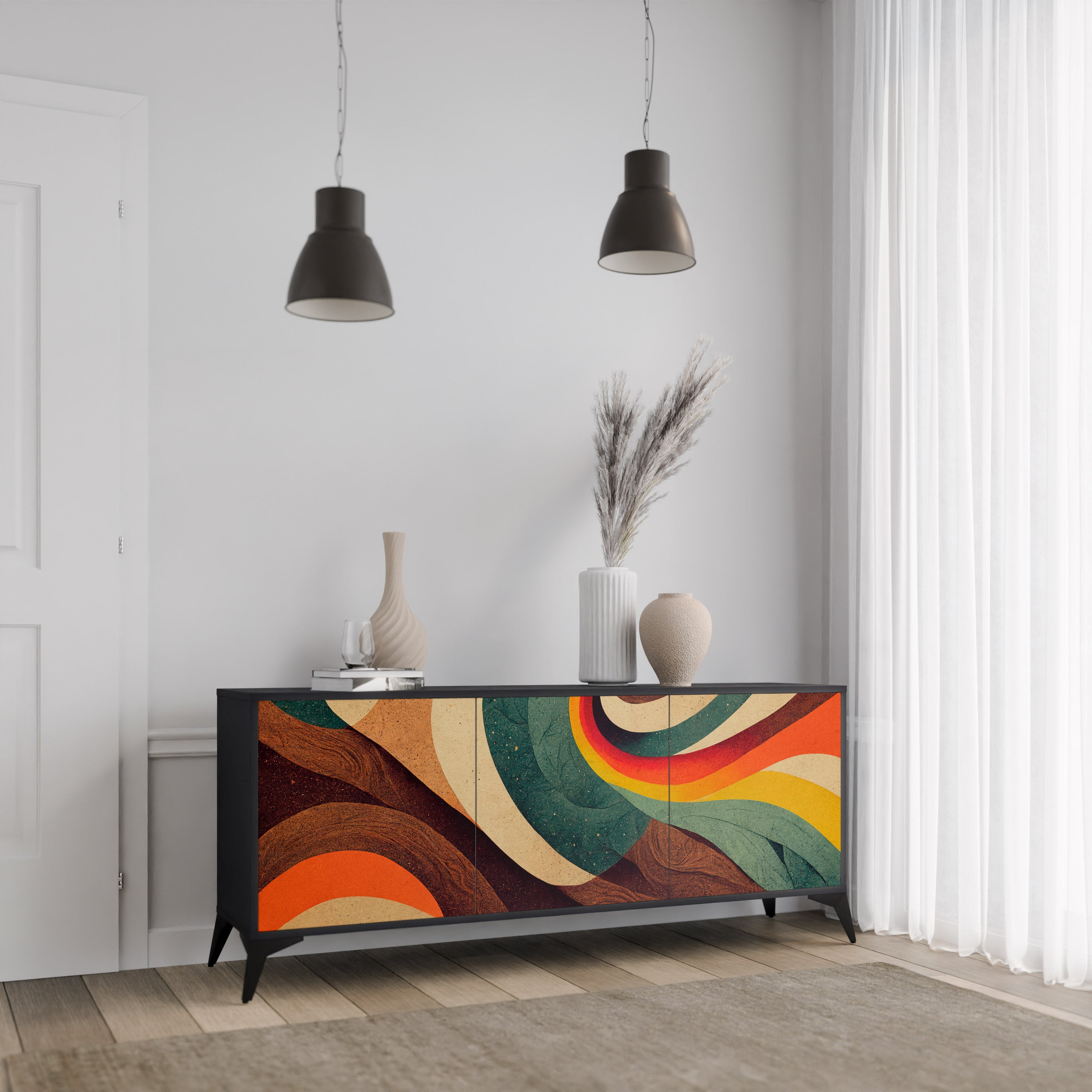 COLORFUL STRANDS 3-Door Sideboard