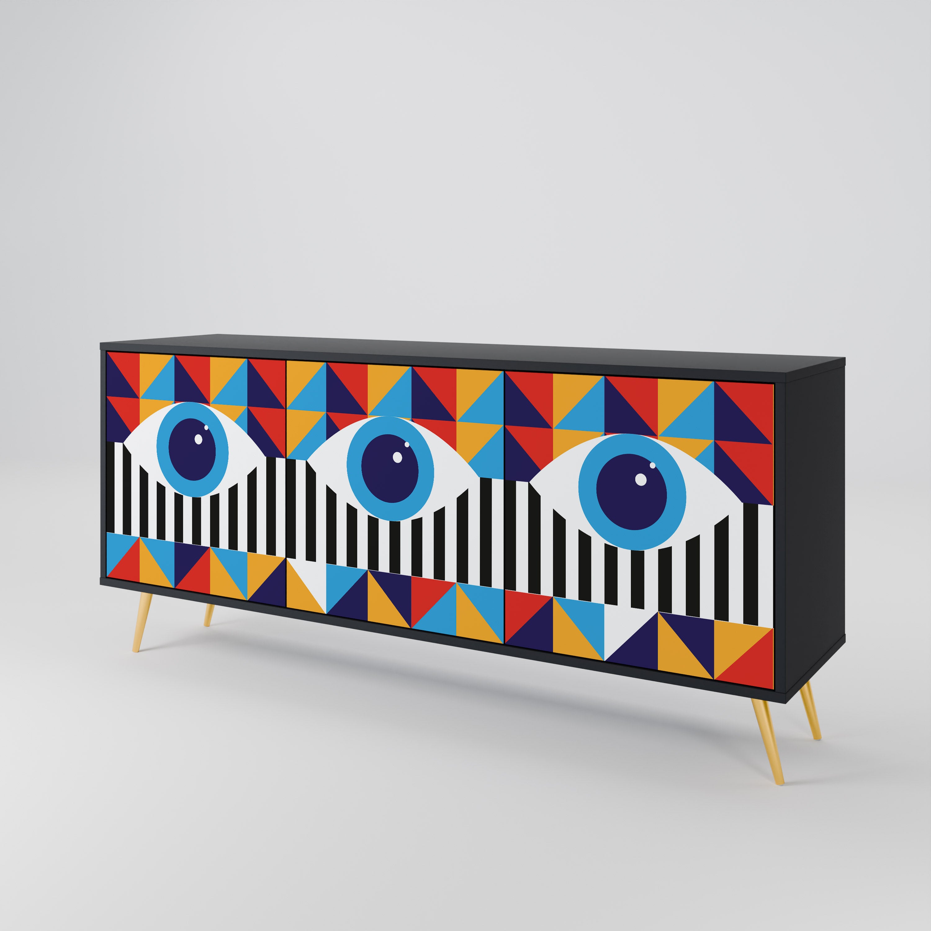 ABSTRACTION AND GEOMETRY 3-Door Sideboard