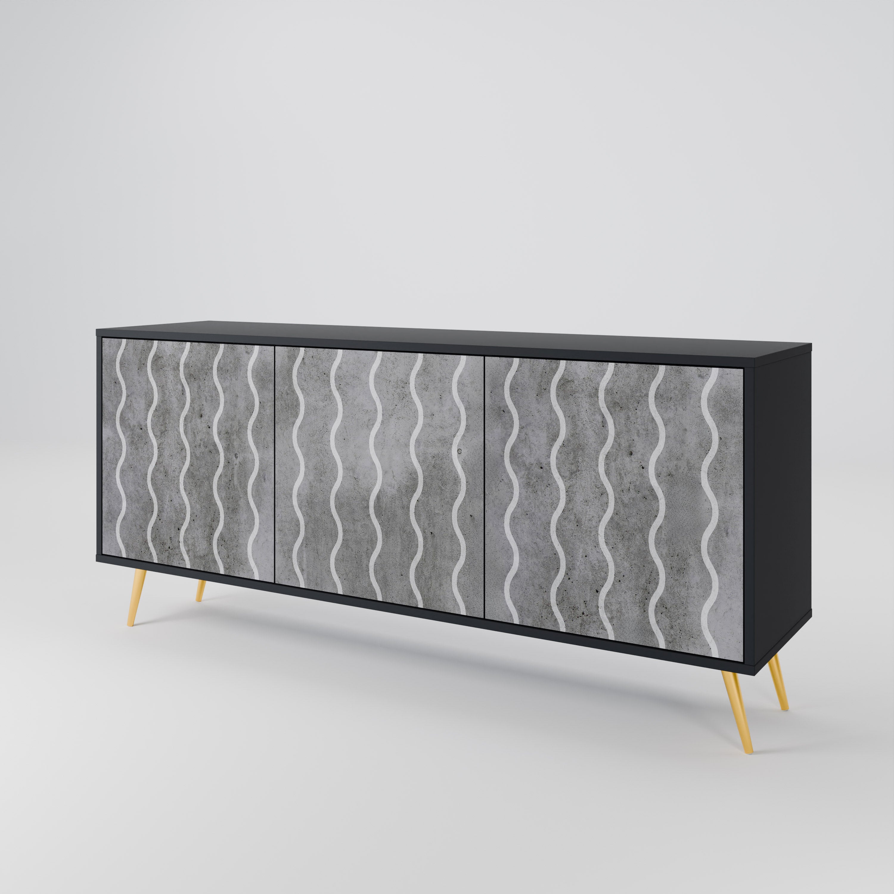 WAVES OF CONCRETE 3-Door Sideboard