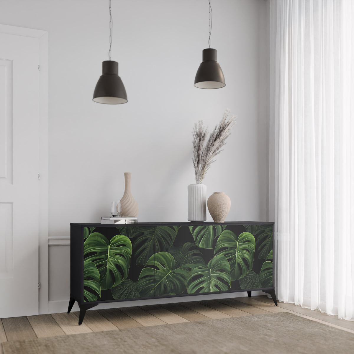 INFINITE MONSTERA Třídveřová komoda