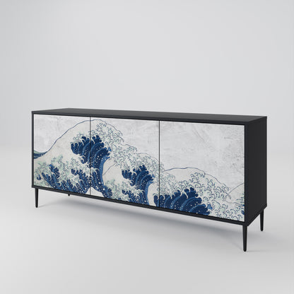 THE GREAT WAVE AT KANAGAWA Třídveřová komoda