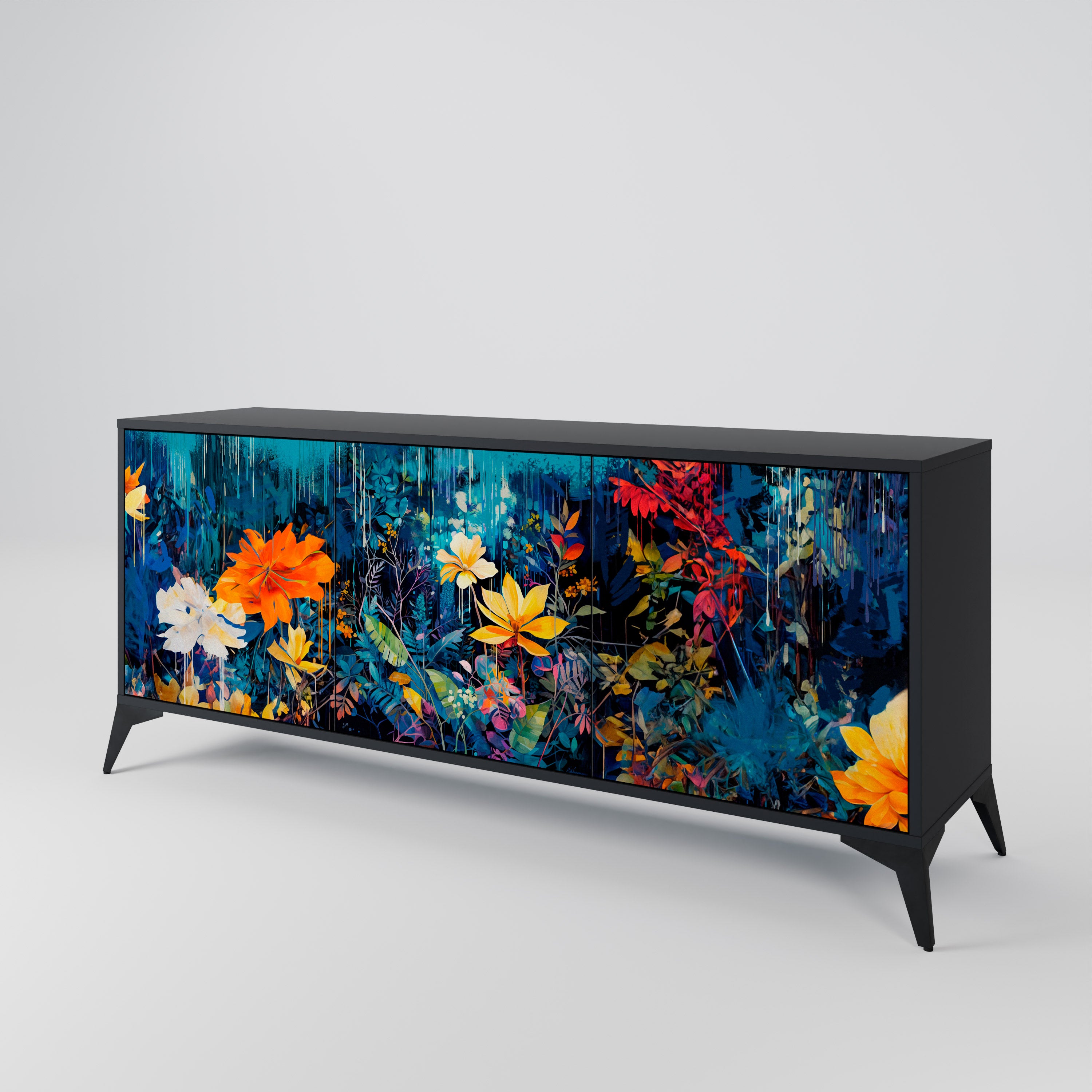 MIDNIGHT BLOSSOM 3-Door Sideboard
