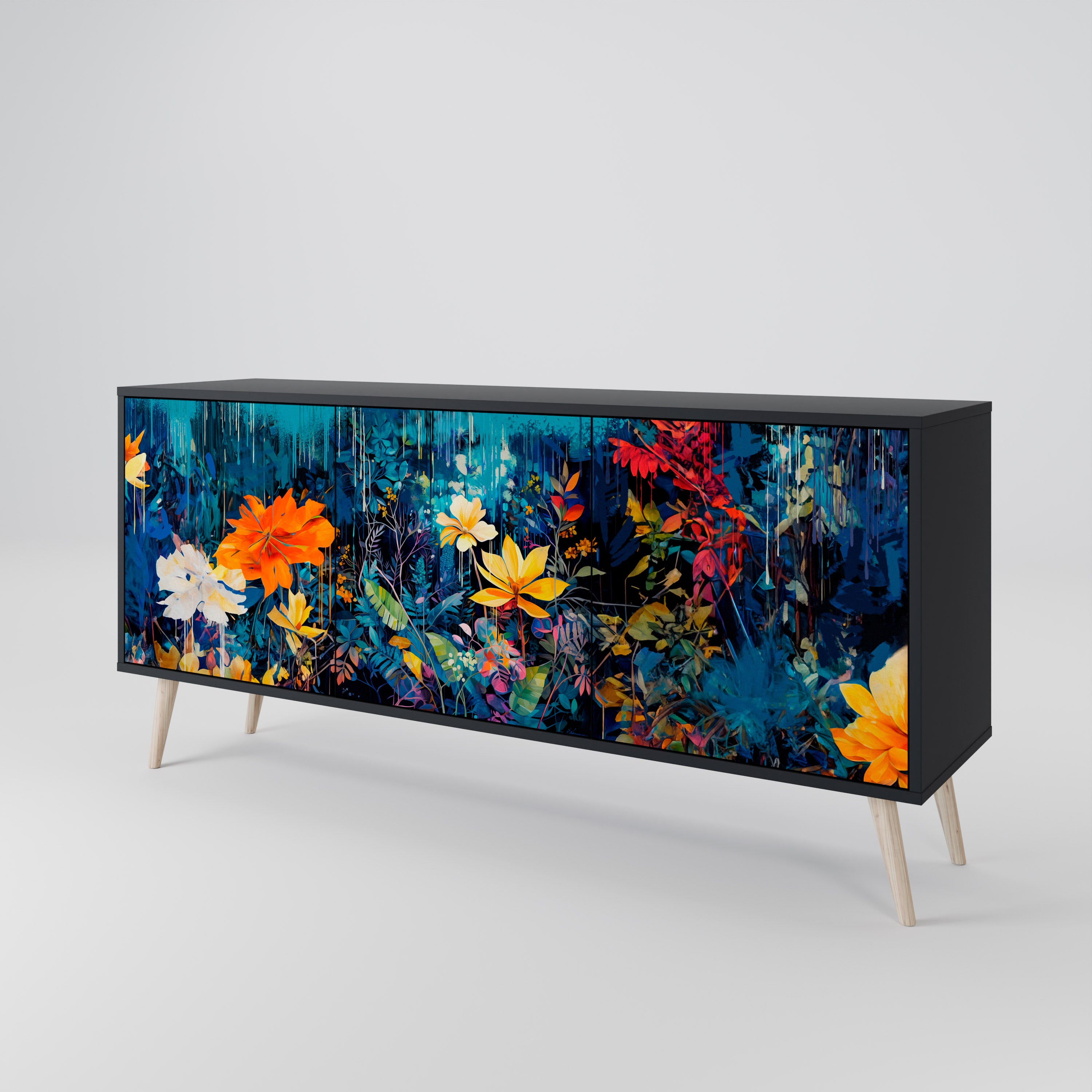 MIDNIGHT BLOSSOM 3-Door Sideboard