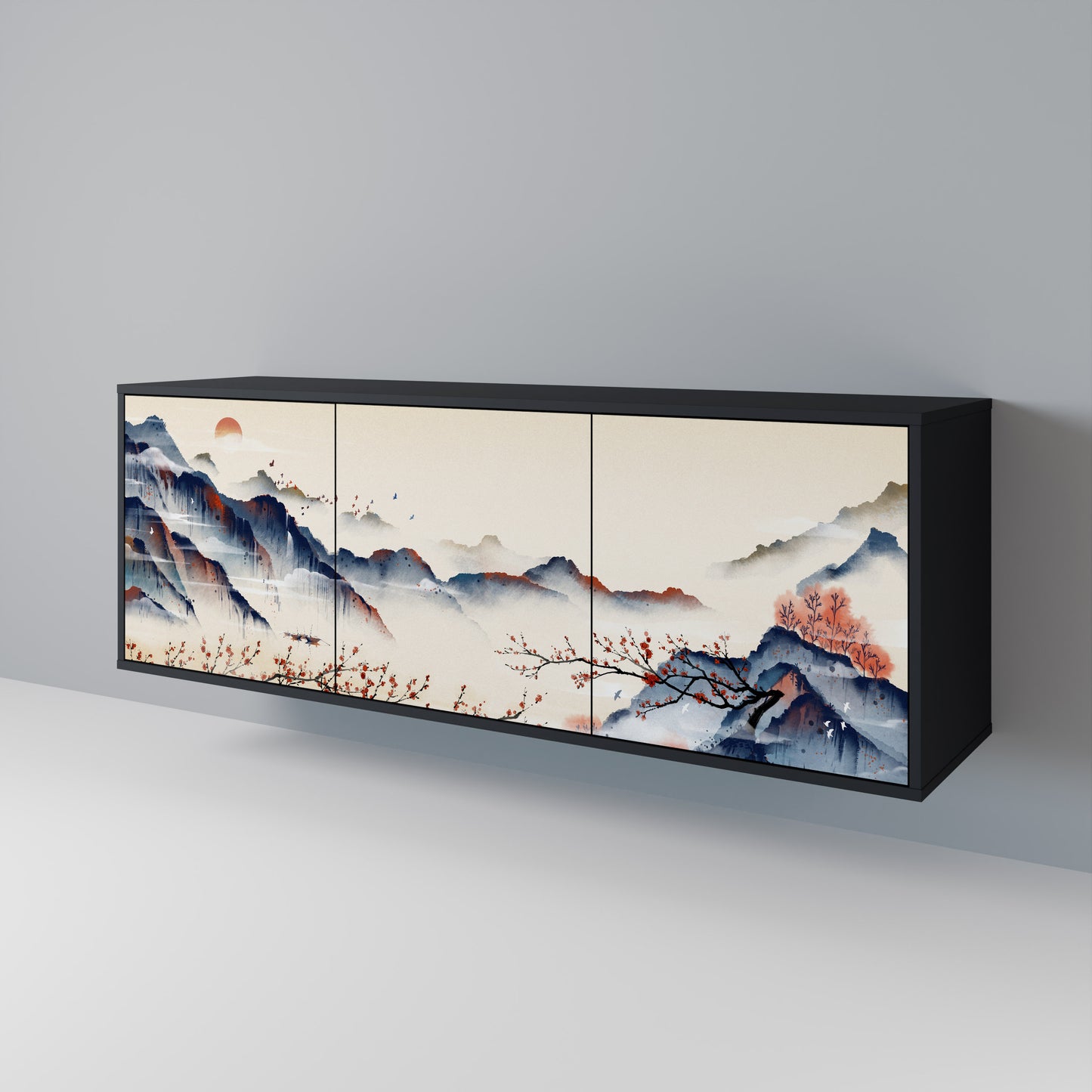 JAPANESE LANDSCAPE Třídveřová komoda