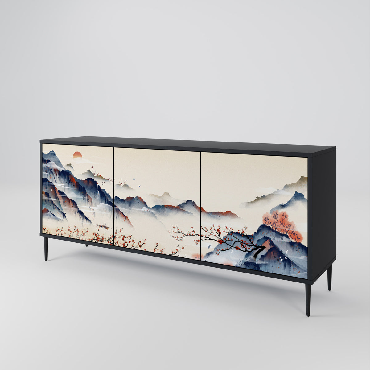 JAPANESE LANDSCAPE Třídveřová komoda