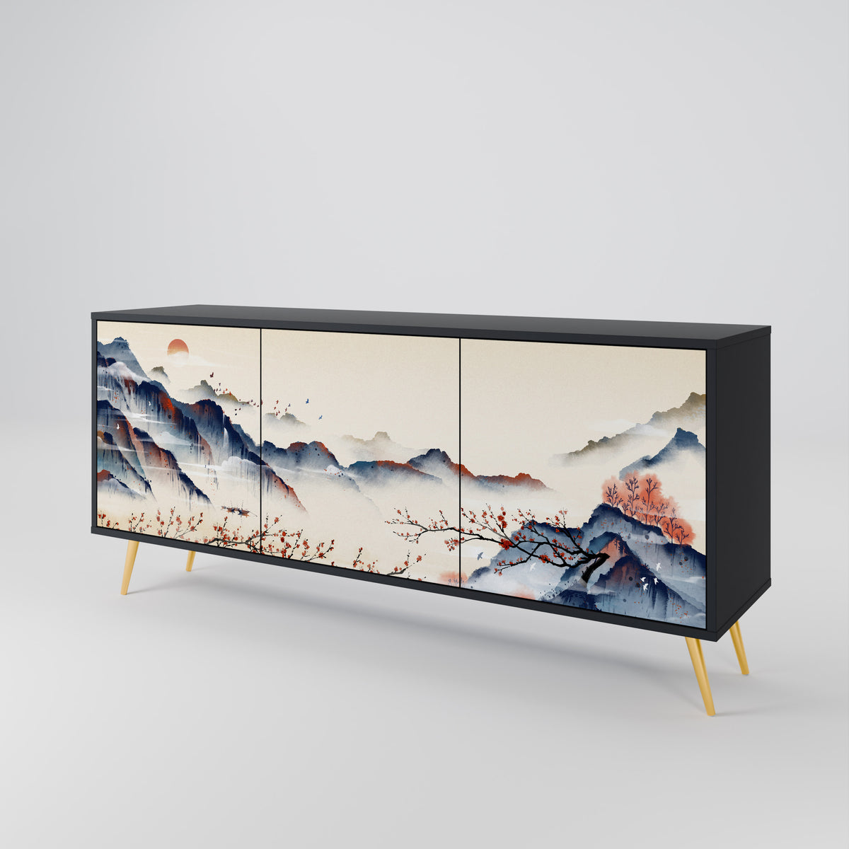 JAPANESE LANDSCAPE Třídveřová komoda