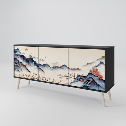 JAPANESE LANDSCAPE Třídveřová komoda