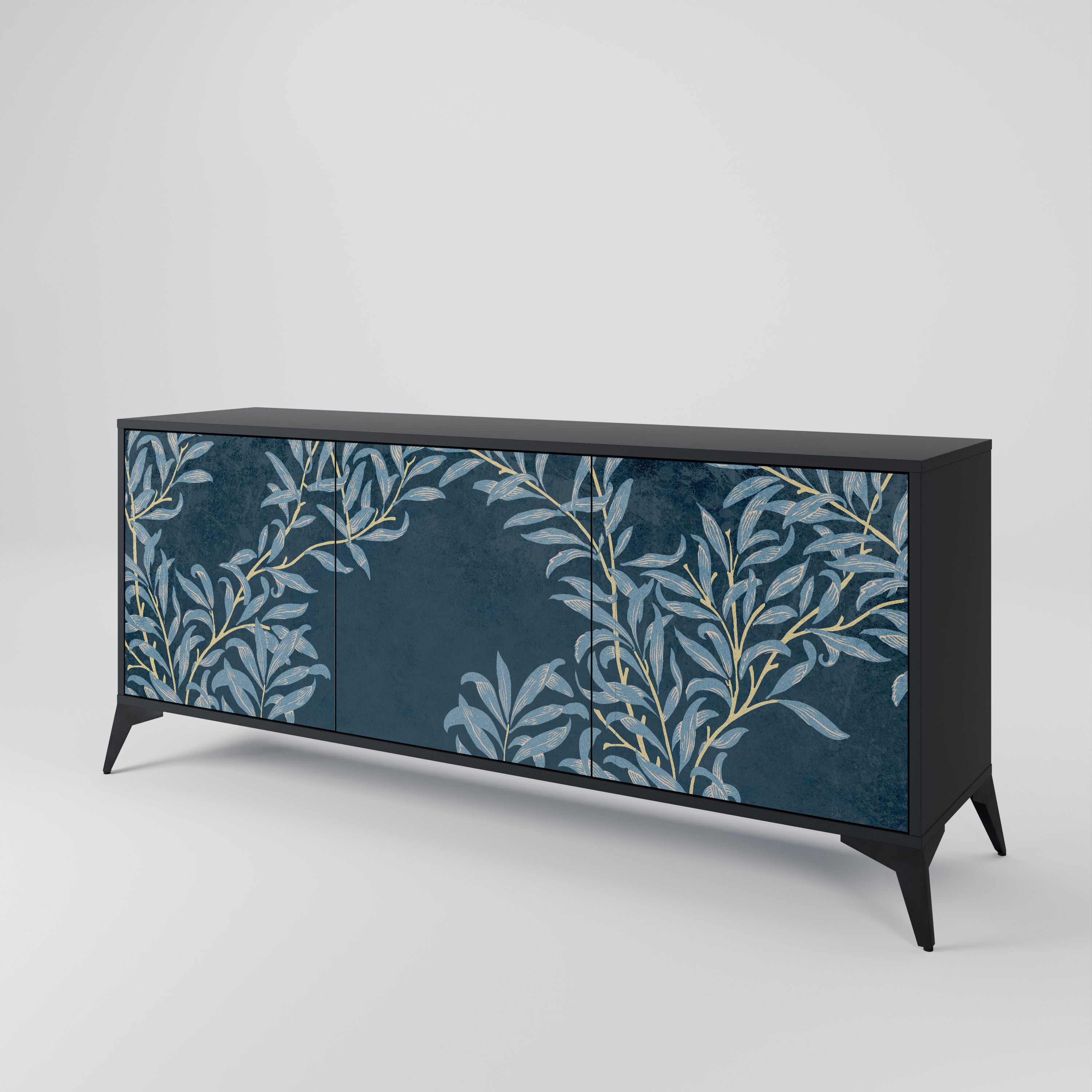 BLUE LEAVES 3-Door Sideboard