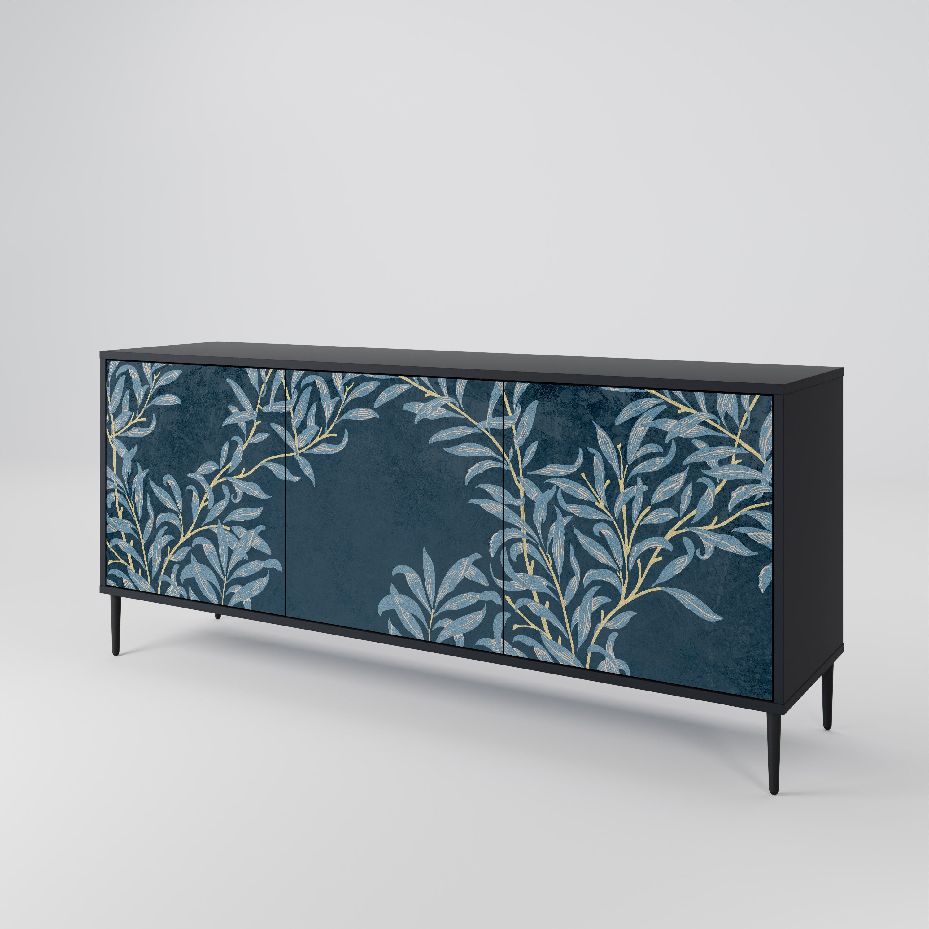 BLUE LEAVES 3-Door Sideboard