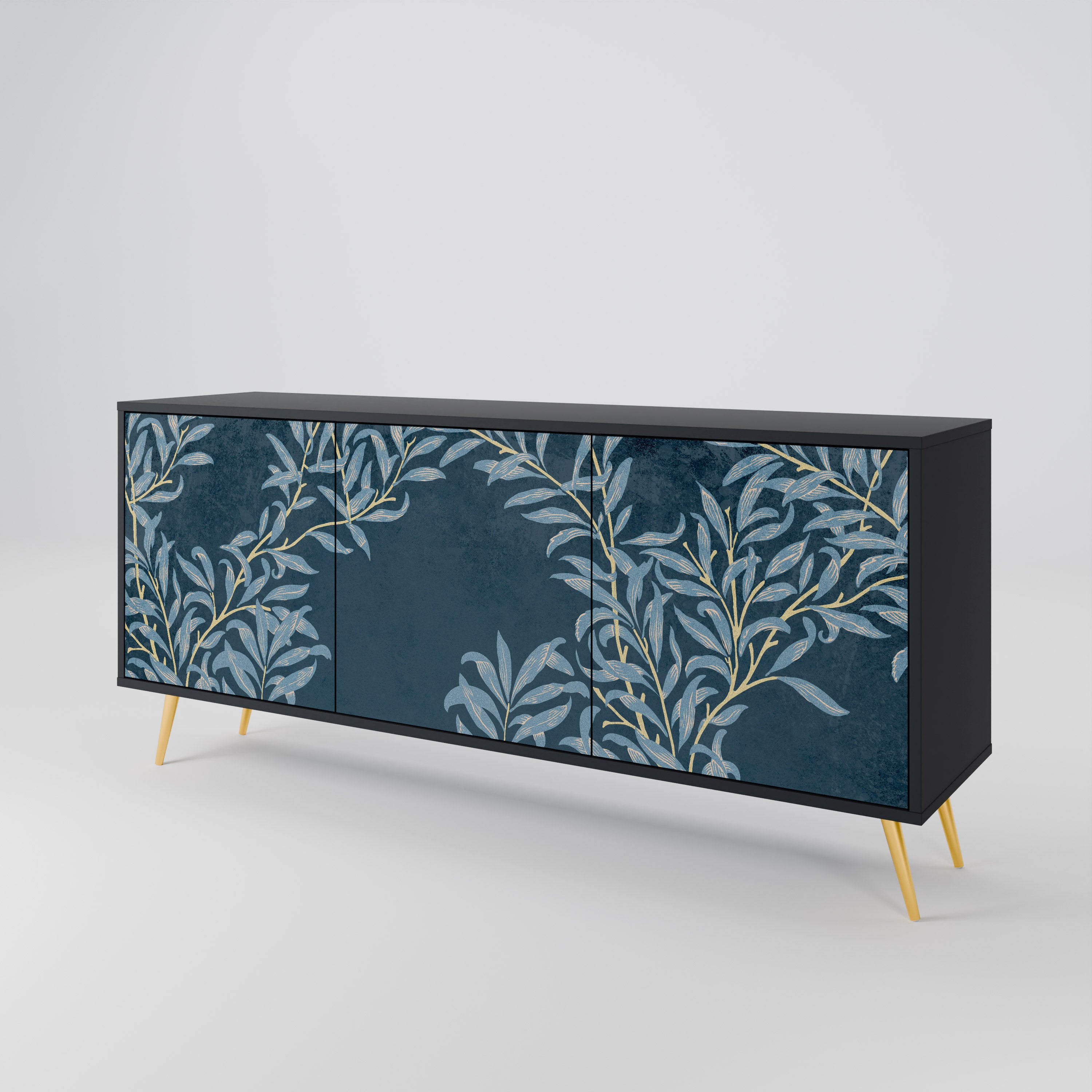 BLUE LEAVES 3-Door Sideboard