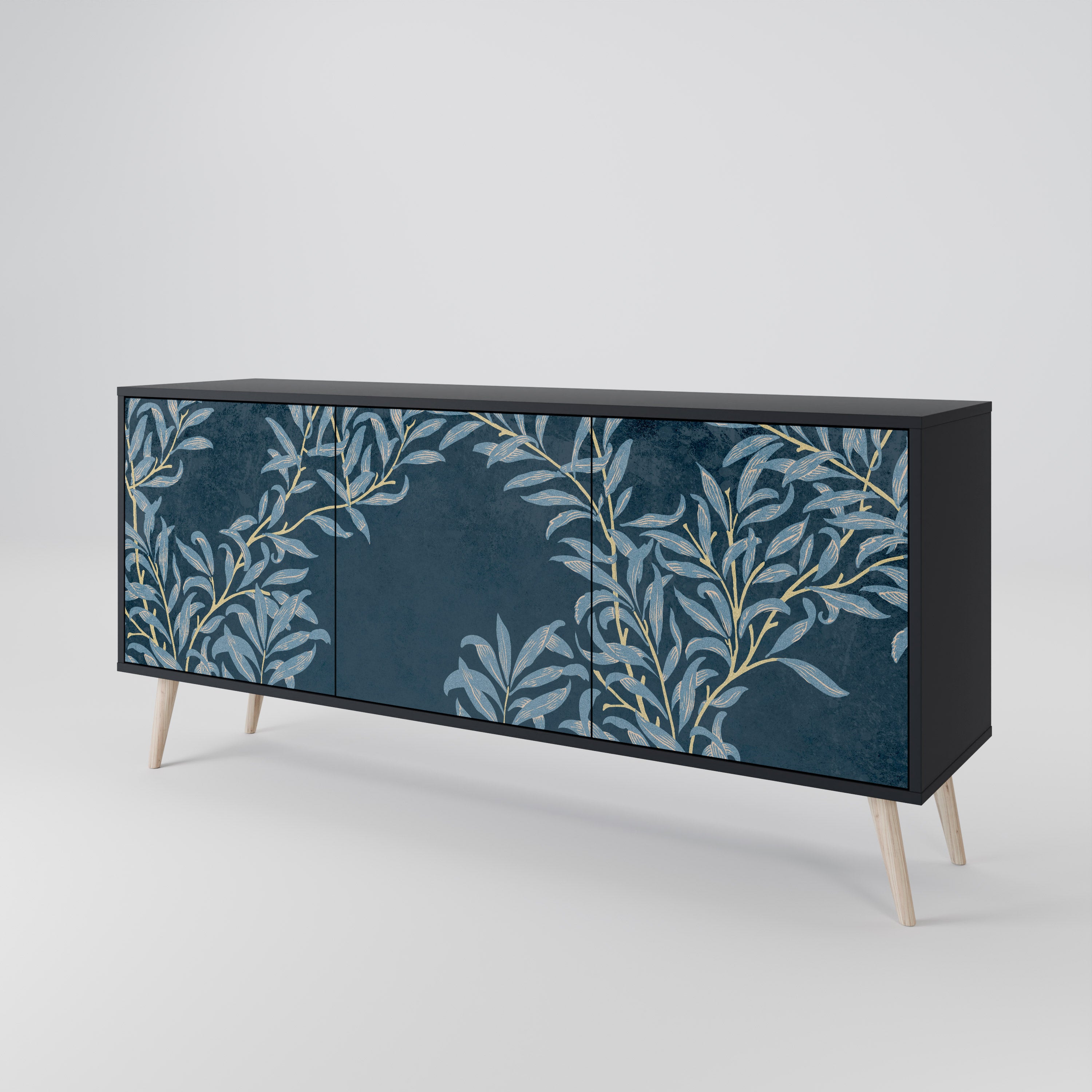 BLUE LEAVES 3-Door Sideboard