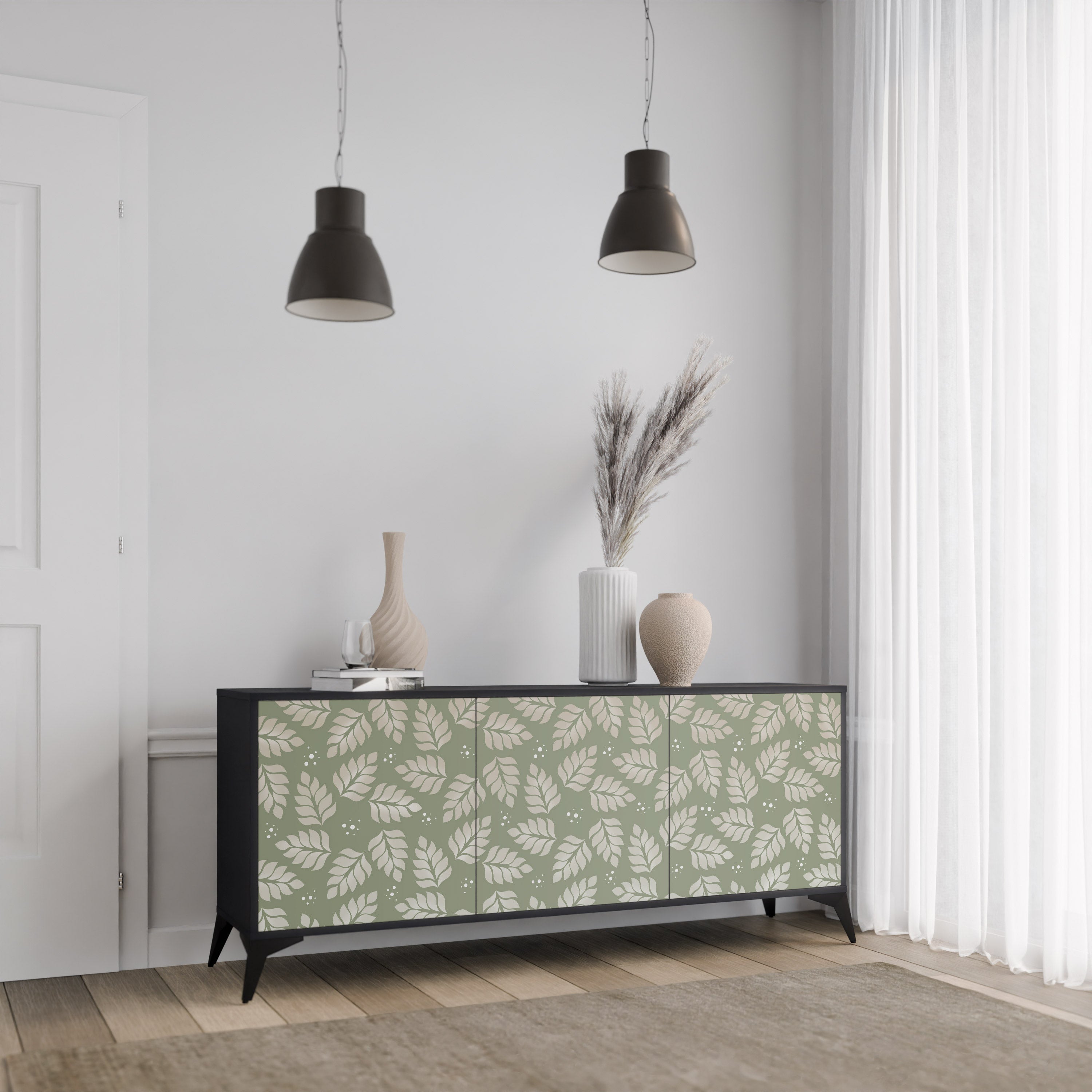LEAVES ON GREEN 3-Door Sideboard