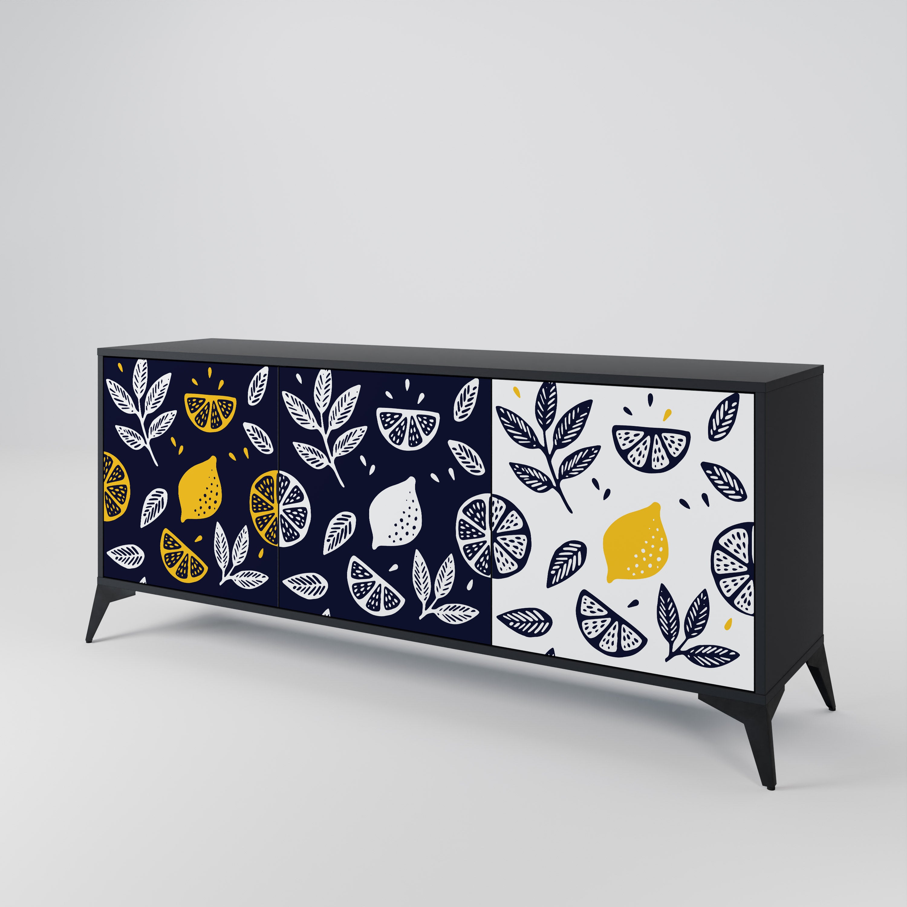 CITRUS BLACK AND WHITE 3-Door Sideboard