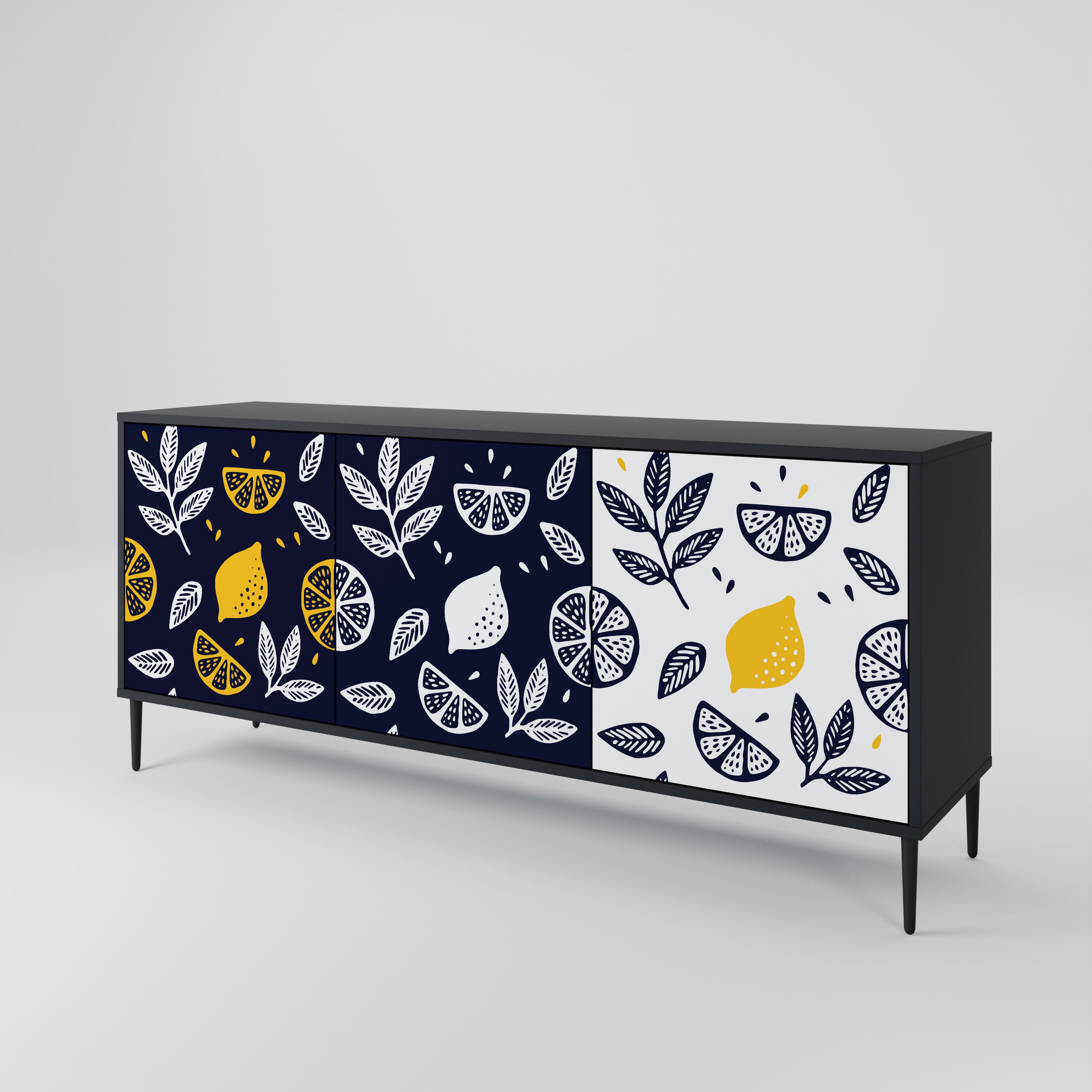 CITRUS BLACK AND WHITE 3-Door Sideboard