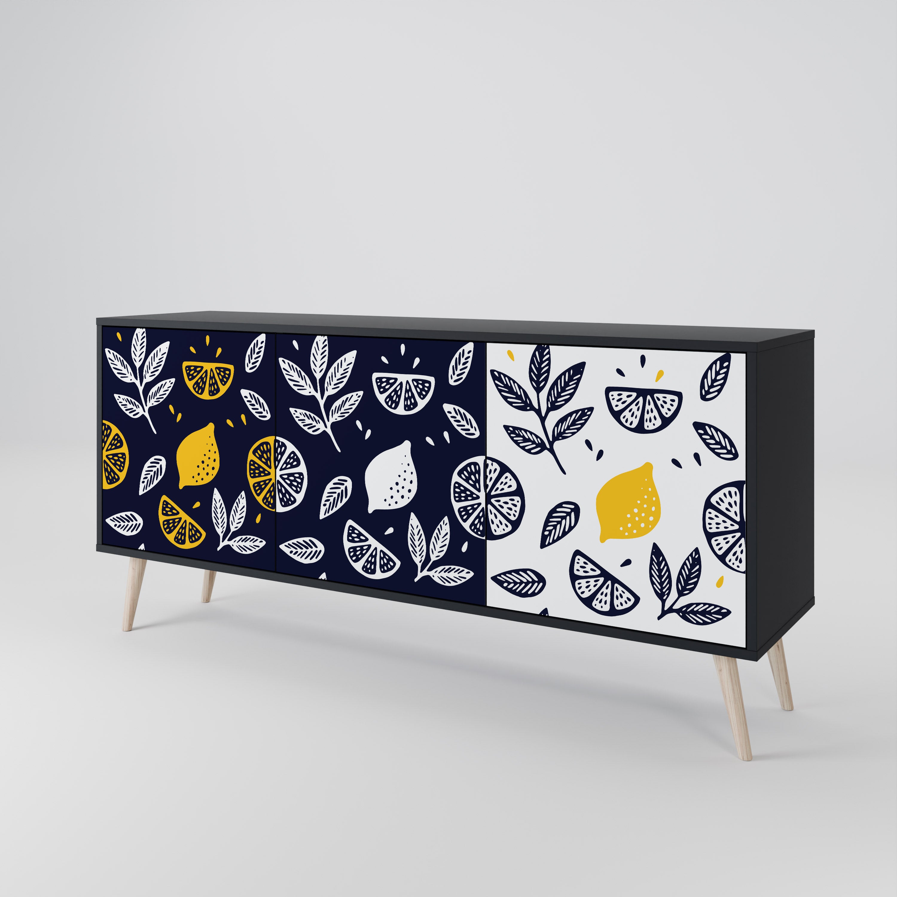 CITRUS BLACK AND WHITE 3-Door Sideboard