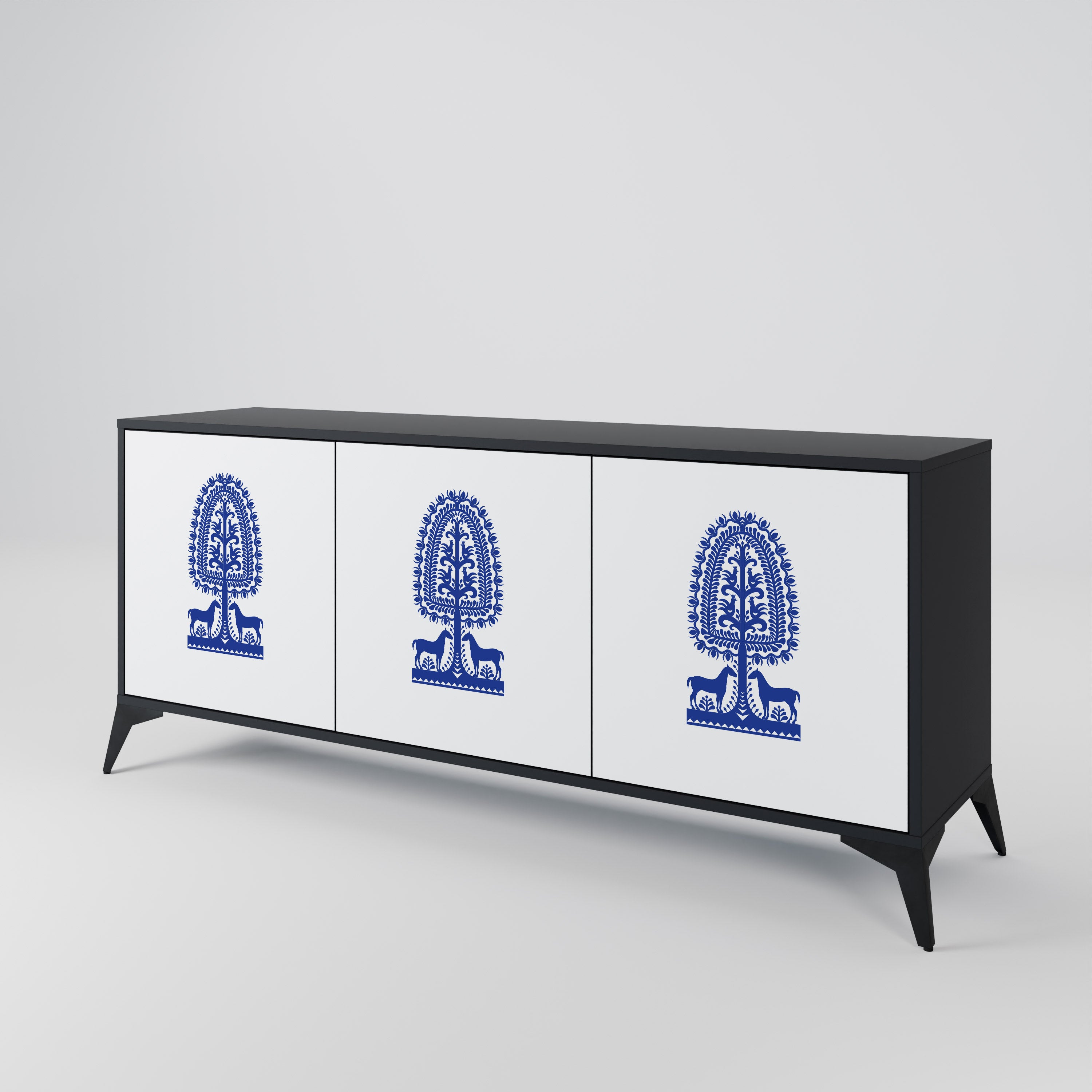 POLISH FOLK ART 3-Door Sideboard