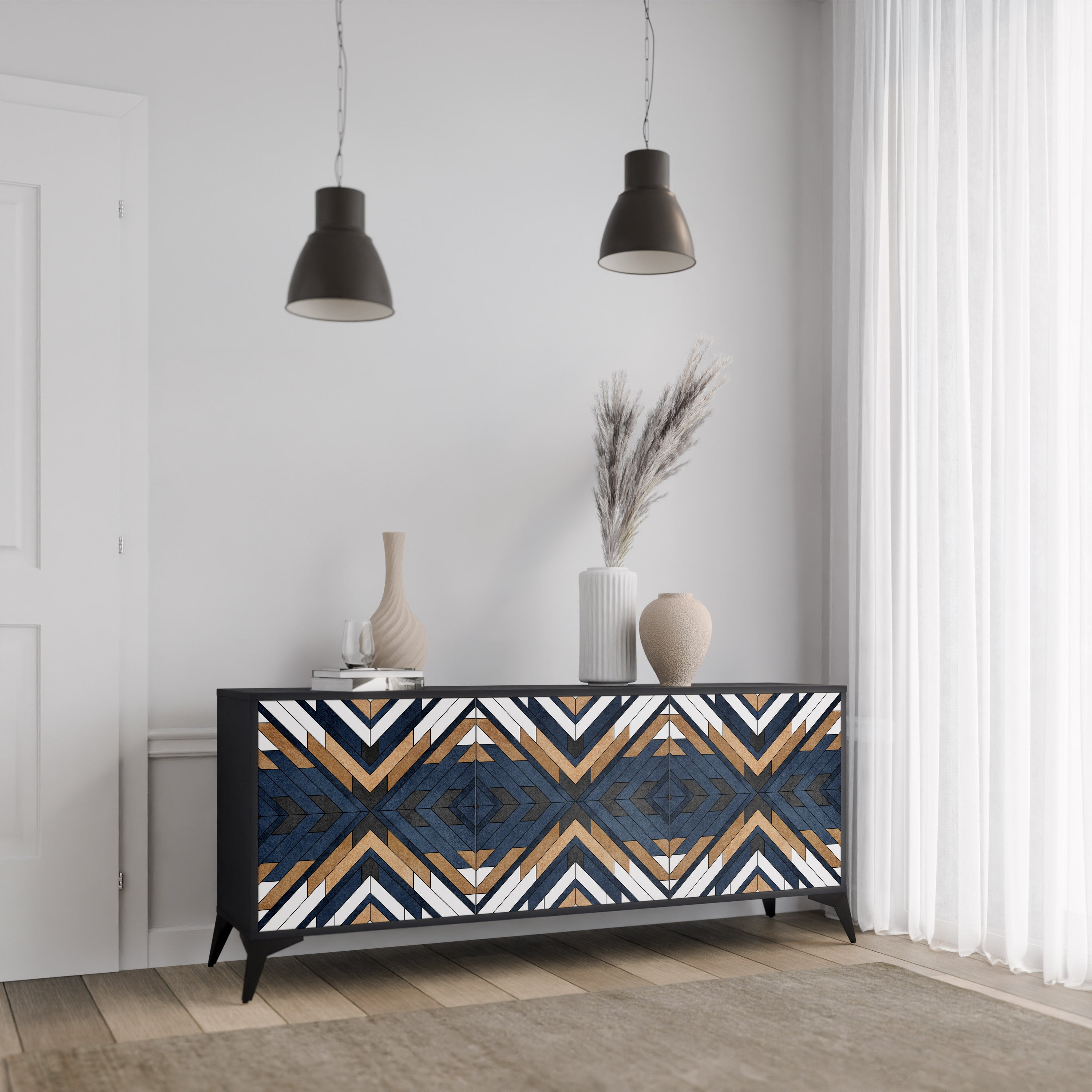 ARTFUL GEOMETRY 3-Door Sideboard