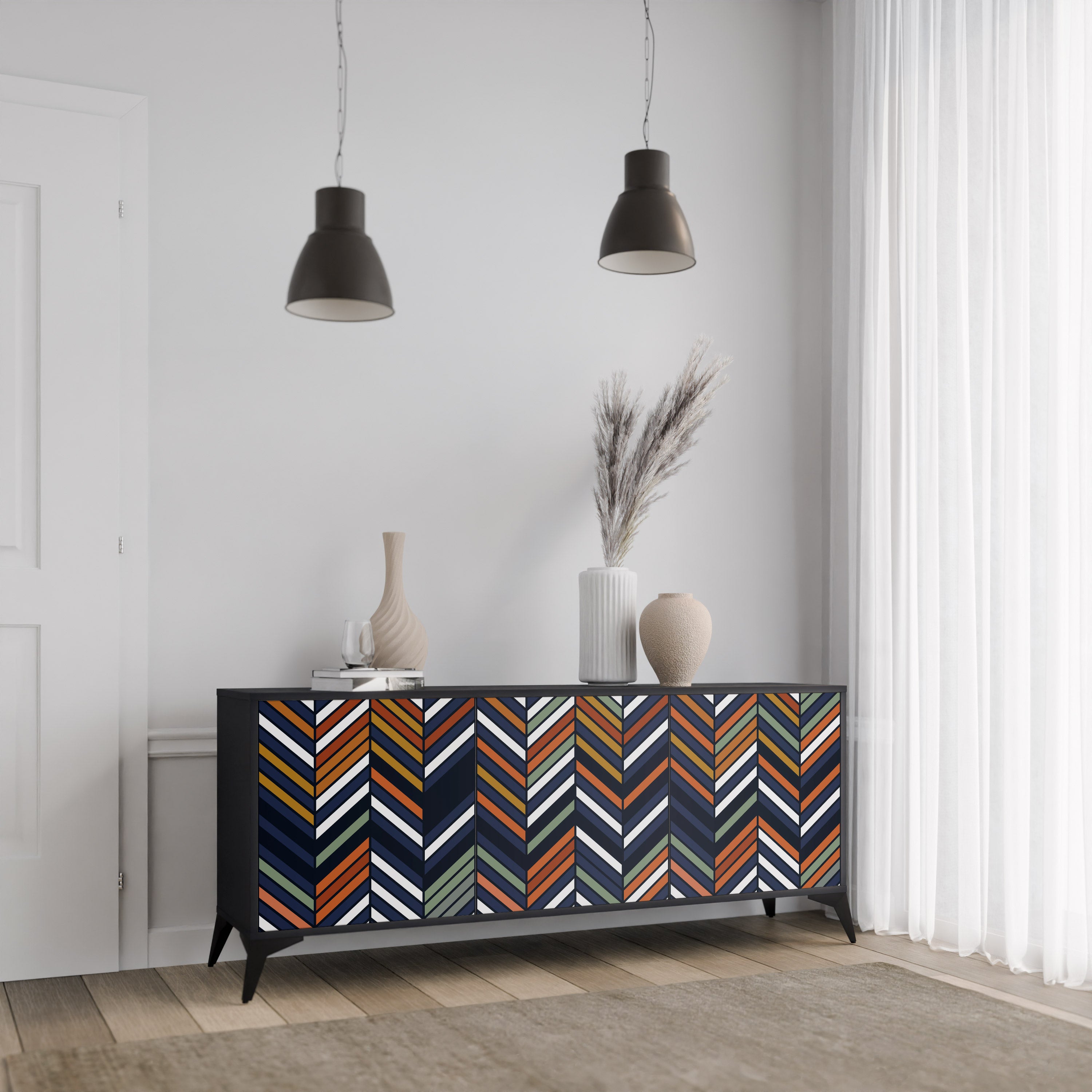 VIBRANT PATCHWORK 3-Door Sideboard